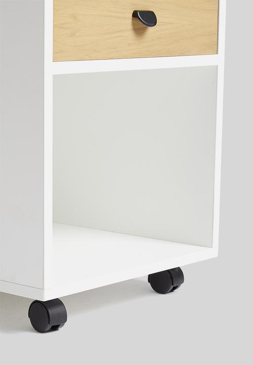 Sixth Floor - Cuba pedestal on wheels - white