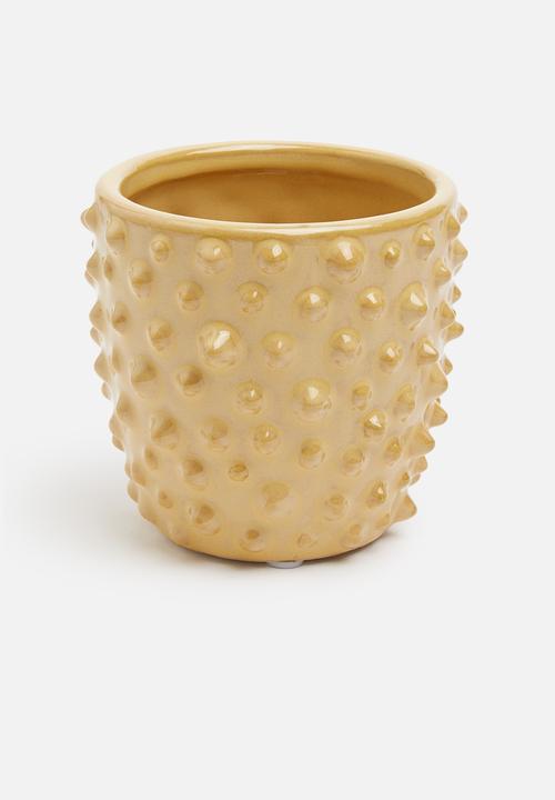 Present Time - Spotted succulent planter - yellow