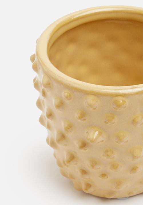 Present Time - Spotted succulent planter - yellow