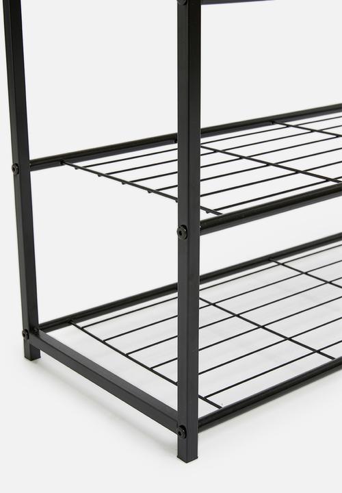 H&S -  Layered shoe rack - black & natural