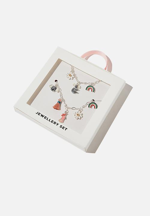 Cotton On - Charm bracelet & necklace set - silver 