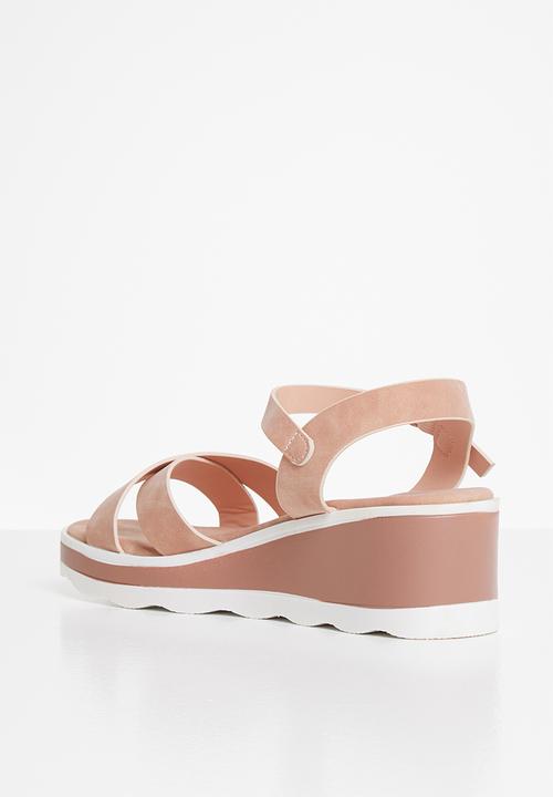Jada - Criss-cross wedge - dusty pink