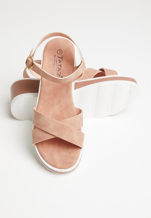 Jada - Criss-cross wedge - dusty pink