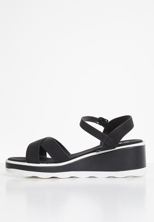Jada - Criss-cross wedge - black