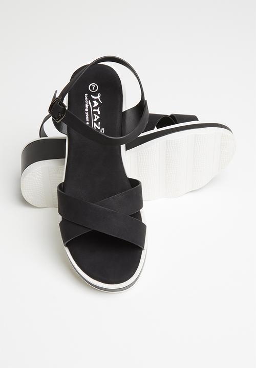 Jada - Criss-cross wedge - black