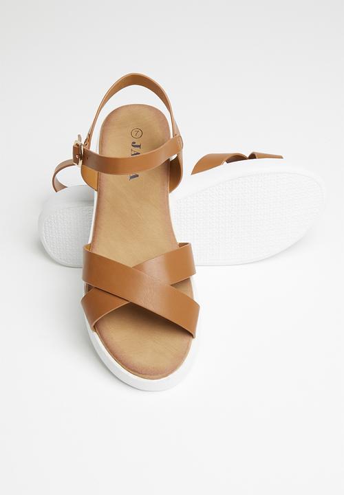 Jada - Flatform sandal / tan