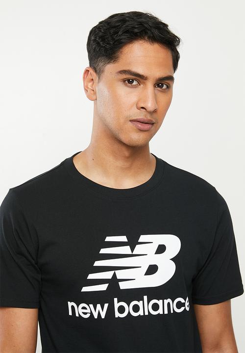 New Balance  - New Balance essentials stacked logo tee - black