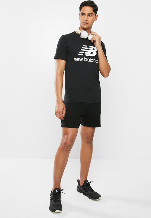 New Balance  - New Balance essentials stacked logo tee - black