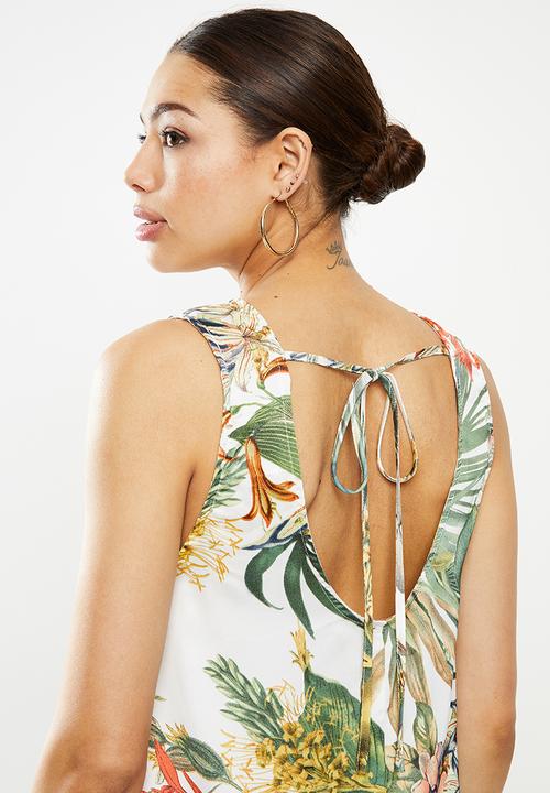 Glamorous - Tie back sleeveless shift dress - multi 