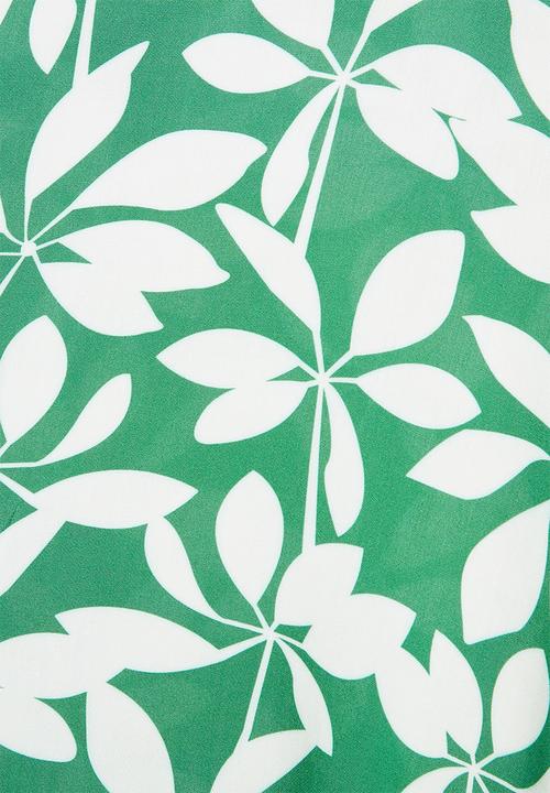 edit - Built up midi dress - green & white