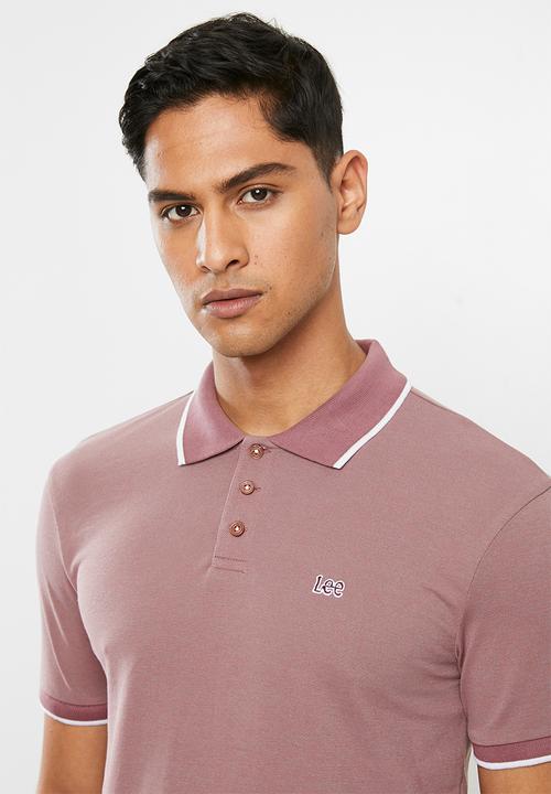 Lee  - Lee icon polo heather -  rose grey & white