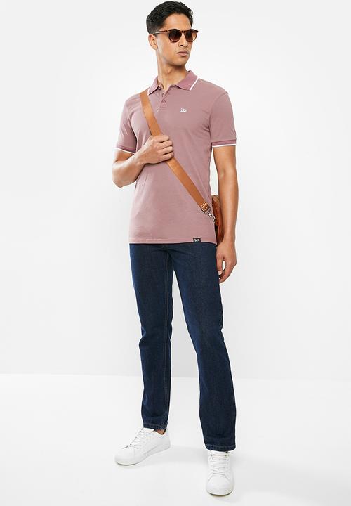 Lee  - Lee icon polo heather -  rose grey & white