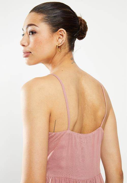 edit - Button through dress - pink