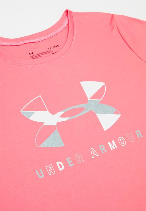 Under Armour - Tech graphic big logo short sleeve T-shirt - pink 