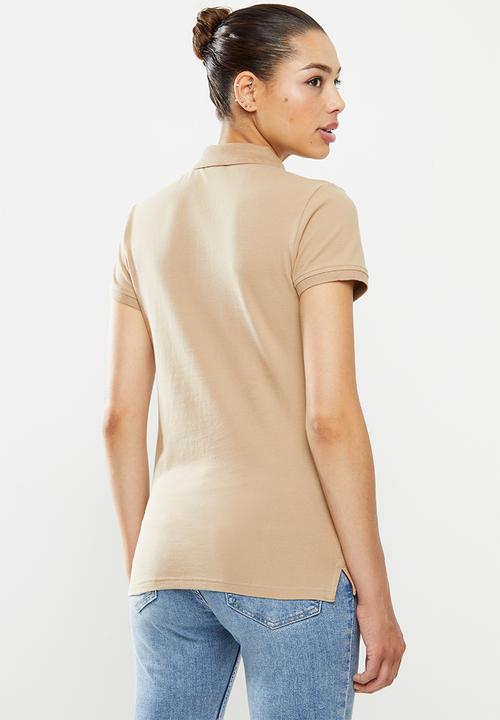 POLO - Clc candice short sleeve crest stretch golfer -stone