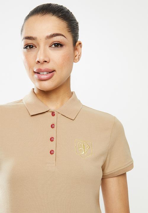 POLO - Clc candice short sleeve crest stretch golfer -stone