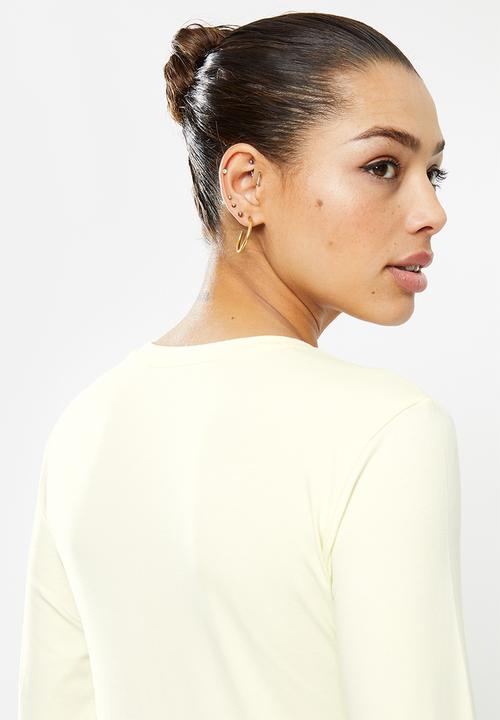 POLO - Long sleeve polo tee-gold print - neutral 