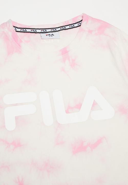 FILA - Mono deckle tie dye tee - pink & white 