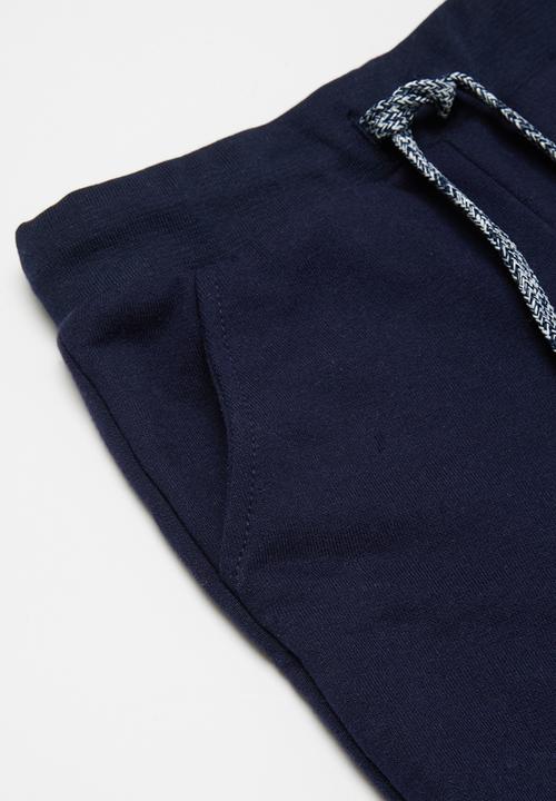 Pop Candy - Tee & Fleece Shorts Set - grey melange/navy