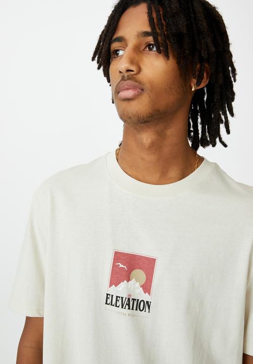 Factorie - Extra mild regular graphic t shirt - ivory