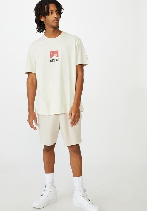 Factorie - Extra mild regular graphic t shirt - ivory