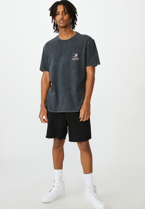 Factorie - Regular graphic t shirt - washed black