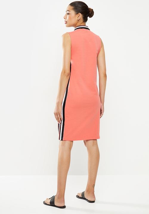 POLO - Erica sleeveless casual dress -coral