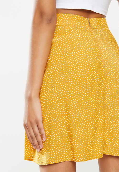 Blake - A-line mini skirt - yellow & white