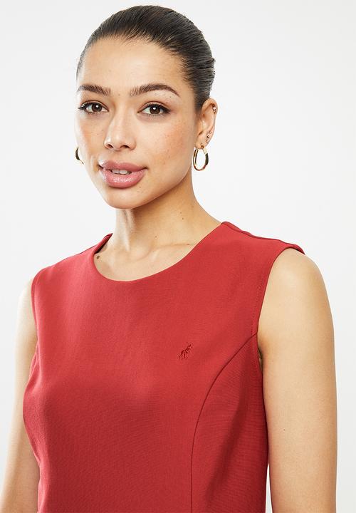 POLO - Excl sleeveless dress inseam pocket -red