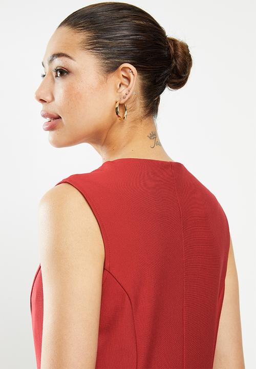 POLO - Excl sleeveless dress inseam pocket -red
