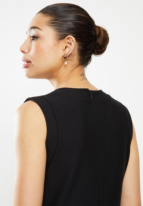 POLO - Excl sleeveless bodycon dress - black