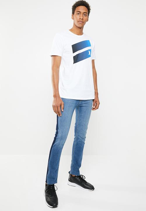 Hurley - Icon slash gradient tee - white & black