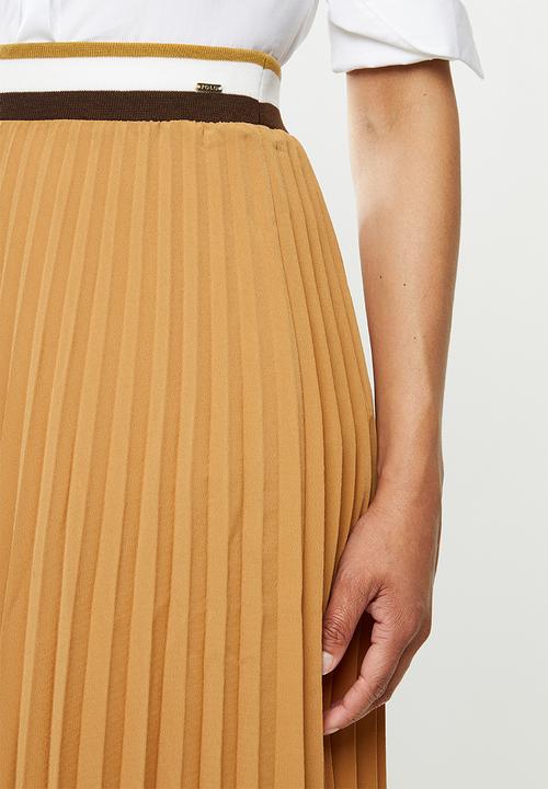 POLO - Carrie pleat skirt with rib - camel