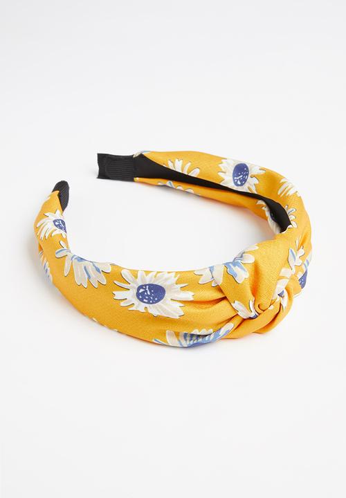 Superbalist - Floral twisted alice band - yellow