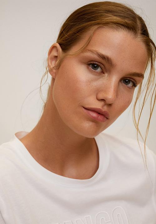 MANGO - T-shirt logo-h - white