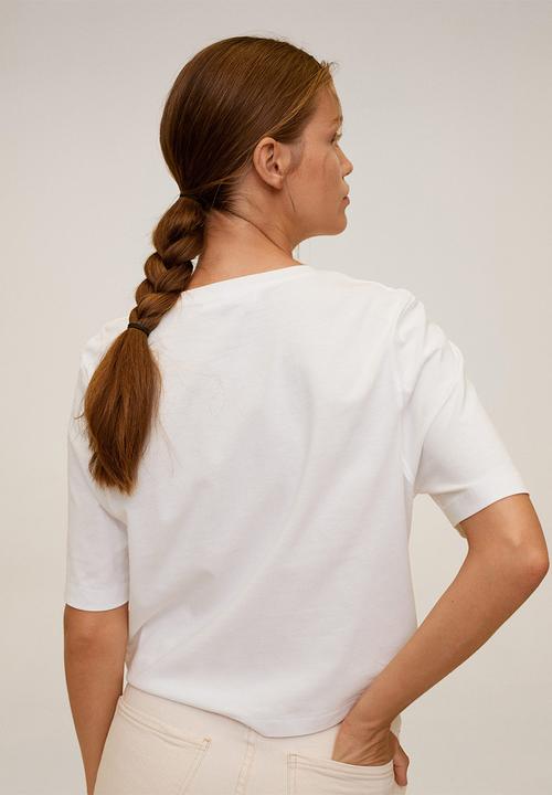 MANGO - T-shirt logo-h - white