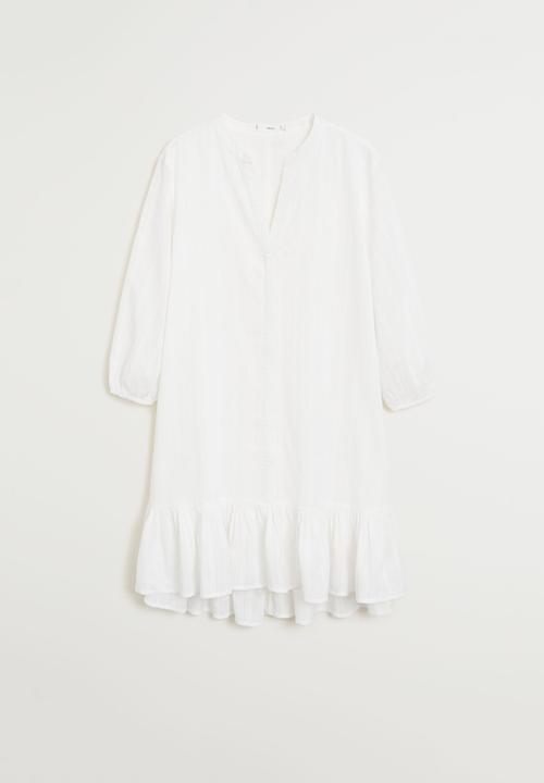 MANGO - Dress lacrosse - white