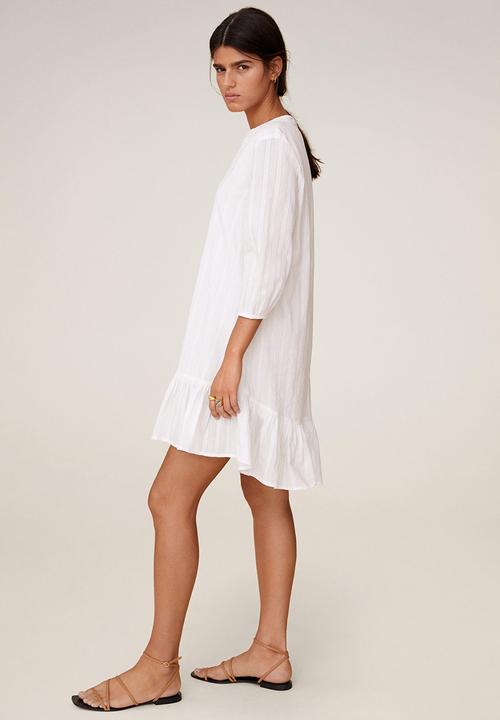 MANGO - Dress lacrosse - white