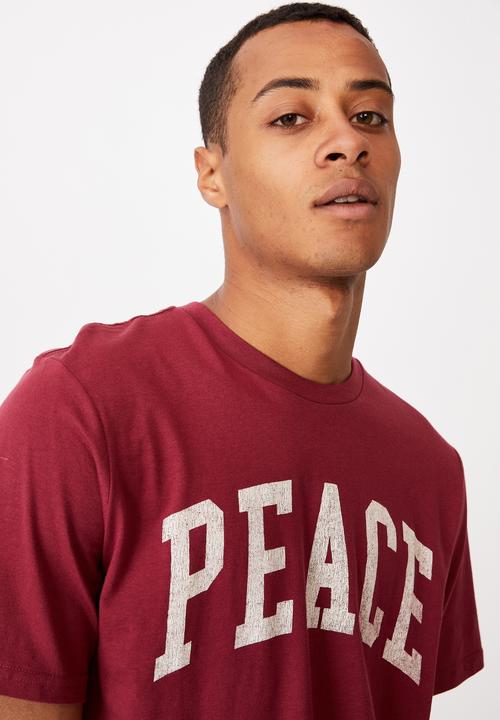 Cotton On - Tbar text T-shirt - rosewood
