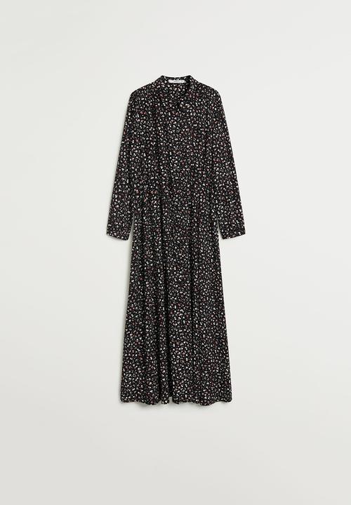 MANGO - Dress orange - black