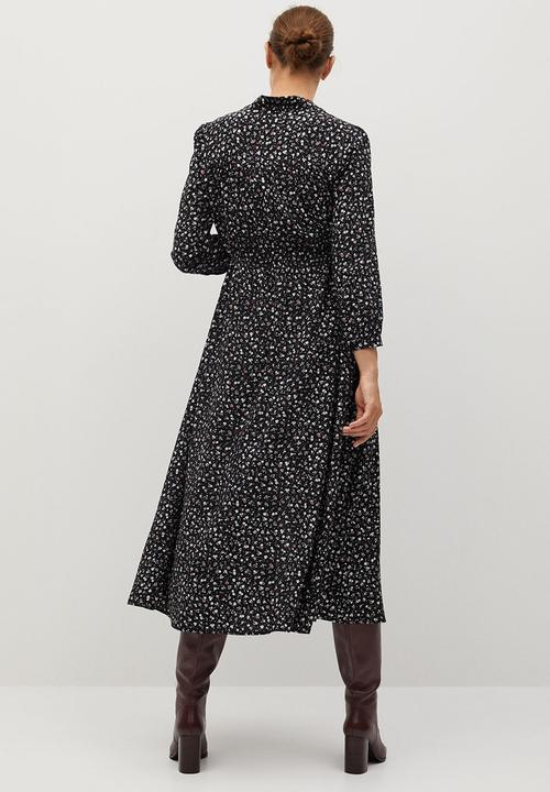 MANGO - Dress orange - black