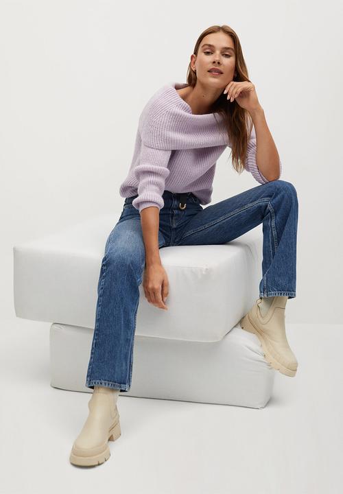 MANGO - Sweater faldo - purple