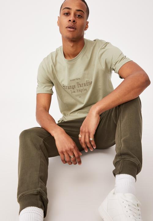 Cotton On - Tbar text T-shirt - sage