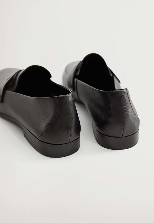 MANGO - Ramo leather loafer - black