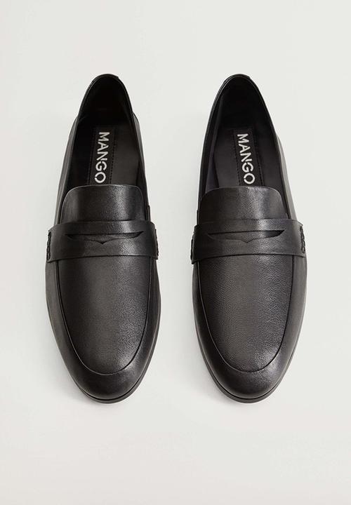 MANGO - Ramo leather loafer - black