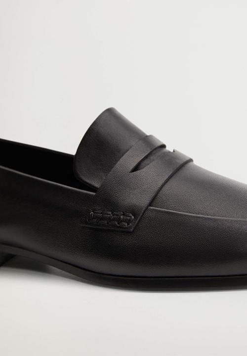 MANGO - Ramo leather loafer - black