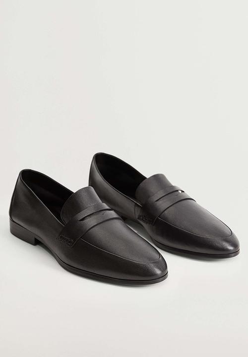 MANGO - Ramo leather loafer - black