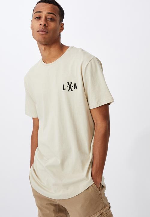 Cotton On - Longline scoop hem tee - pale sand lxae
