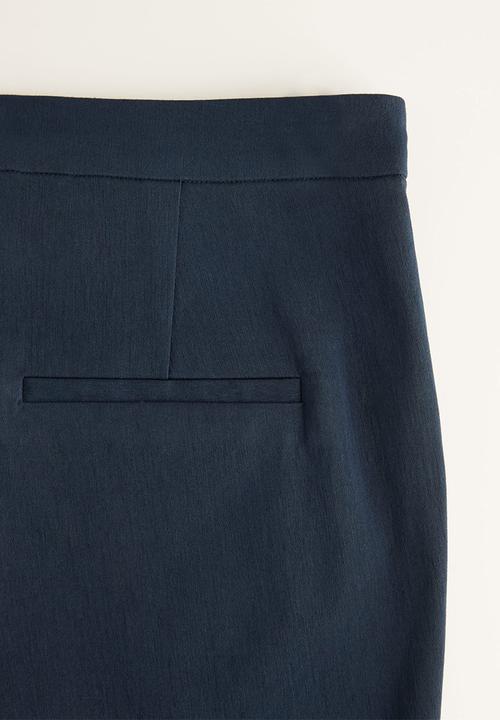 MANGO - Trousers cola - navy