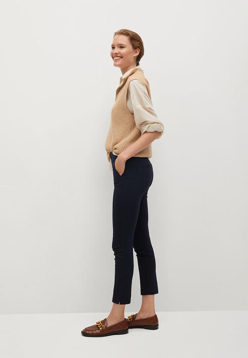 MANGO - Trousers cola - navy